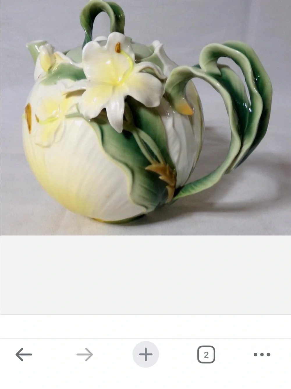 Pier one Ginger Lily porcelain Teapot